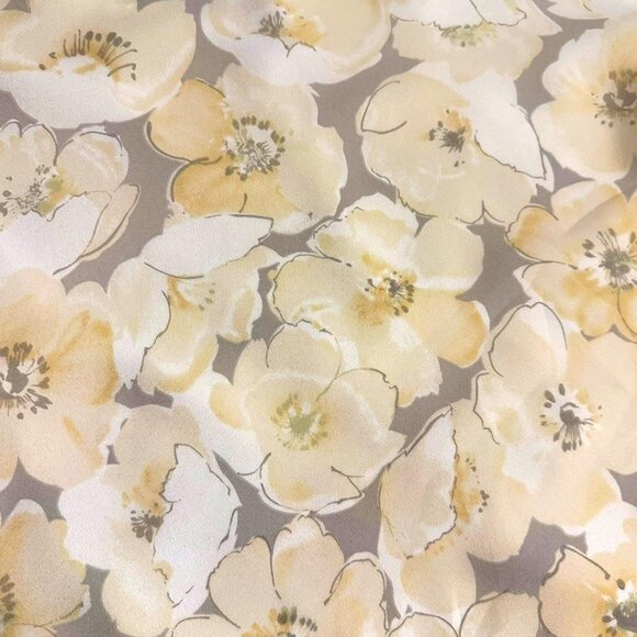 PENDELTON FLORAL BLOUSE / VINTAGE 80s / GRAY WITH CREAM FLOWERS! - Picture 7 of 8